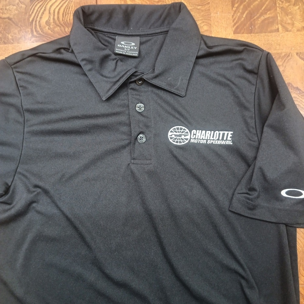 Oakley Charlotte Motor Speedway Mens Performance Polo Shirt Black Small S/P